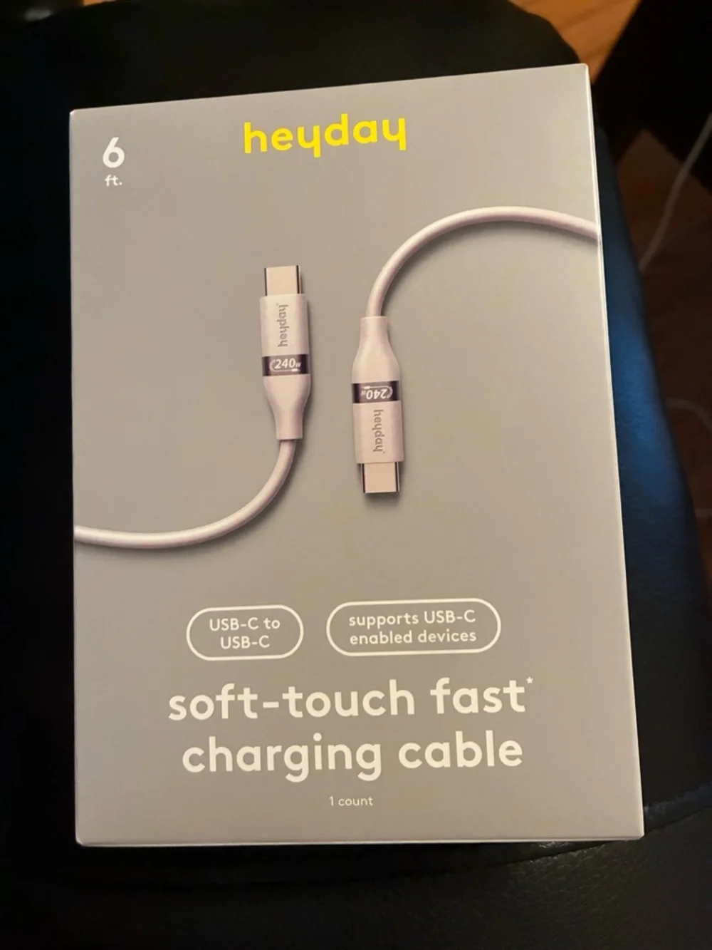 heyday USB-C to USB-C Charging Cable in Gray